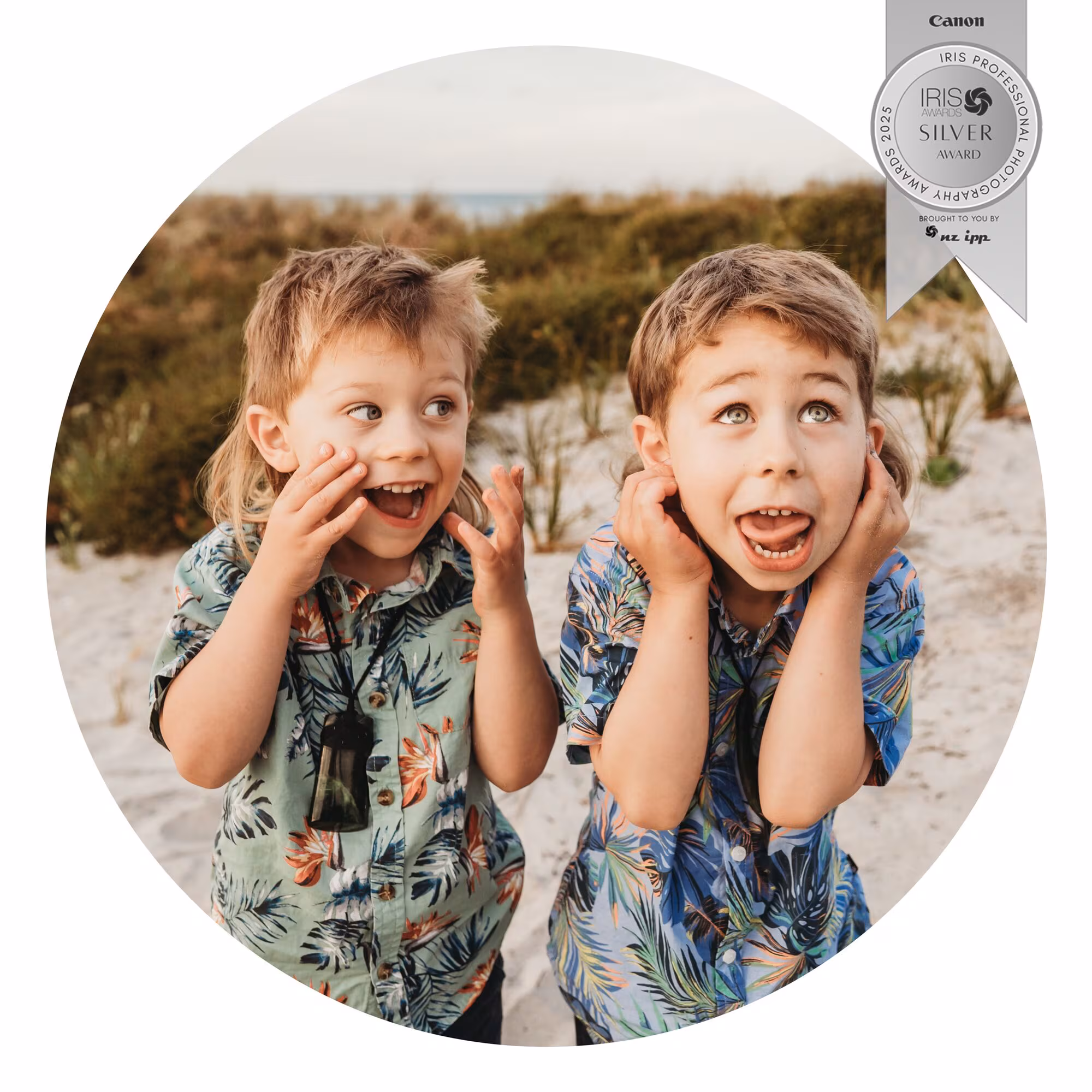 This shot of Katikati brothers Kereama and Hemi Laughton won Anna Menendez a silver award in the family category at the 2025 NZIPP Iris Awards. Photo / Anna Menendez