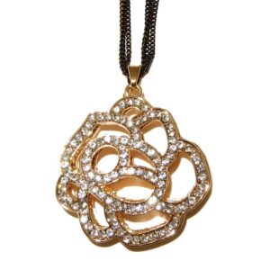 Antique Gold Rose Necklace