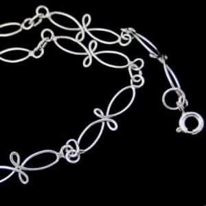 Wire twist silver Anklet NZ