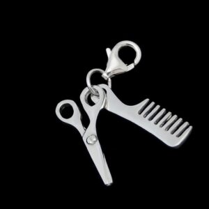 Hairdresser Clip Charm - Scissors and Comb