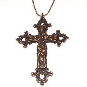 Floral Vintage Cross Necklace