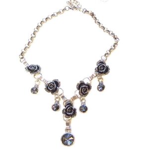 Rose Necklace Jewelled