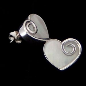 Heart Pearl Studs