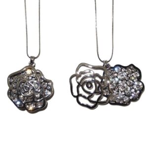 Antique CZ Rose Pendant