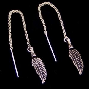 Feather threader earring