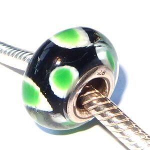 Green Spotted Murano glass Bead