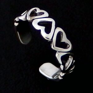 Silver Hearts Toe Ring