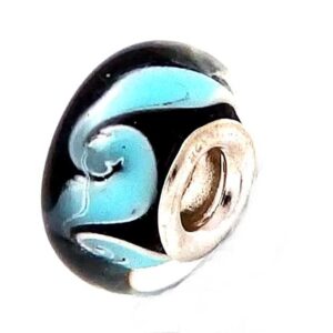 Blue Koru Glass Bead NZ