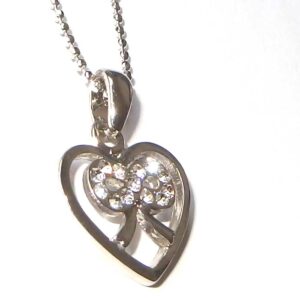 Bow Heart Necklace
