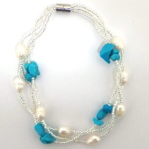 Turquoise Pearl Beaded Bracelets