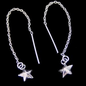 Sterling Silver Star Thread Earrings