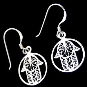 Circle Hand of Fatima Earrings