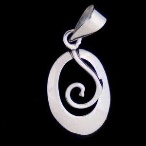 Oval Spiral Pendant Necklace