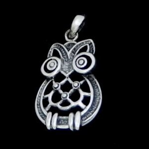 Silver Cut Out Owl Pendant