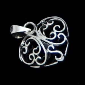 Filigree Puff Heart Pendant