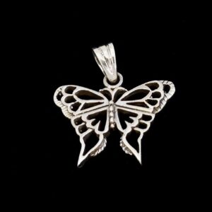 Intricate Cut Out Butterfly Pendant Necklace