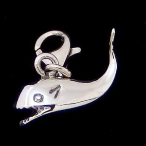 Silver Whale Clip Charm