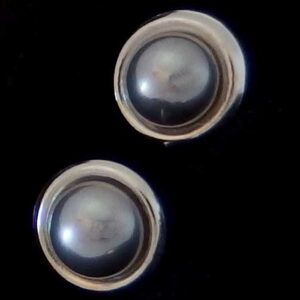 Silver Grey Pearl Stud Earring