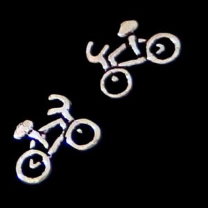Silver Bicycle Stud Earring