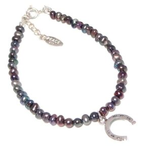 Grey Pearl Horseshoe Bracelet