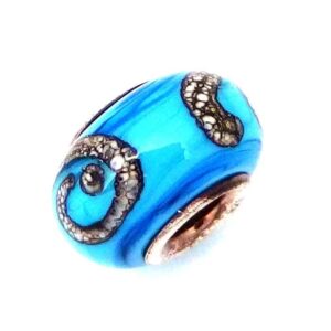 Ocean Sand Swirls Murano Glass Bead