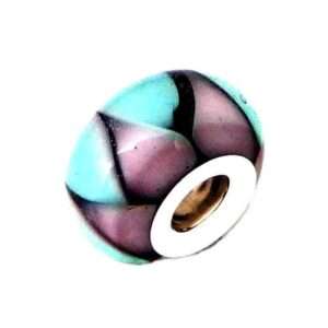 Blue Purple Petal Murano Glass Bead