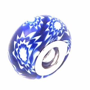 Blue flower Glass Bead