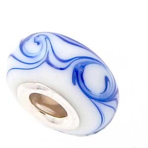 Ink Swirl Glass Bead