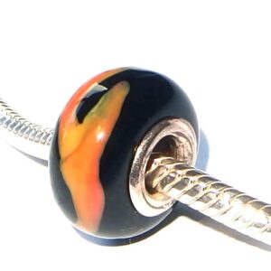 Tiger Stripe Murano Glass Bead