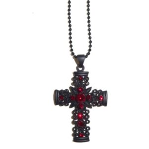 Gothic Jewelled Cross Necklace