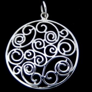 Filigree Spirals Pendant Necklace
