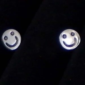 Silver Smiley Face Stud