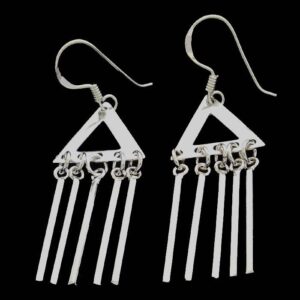 Triangle With Five Dangling Bars Earring