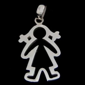Cut Out Pigtails Girl Pendant