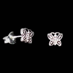 Silver Butterfly Stud Earrings