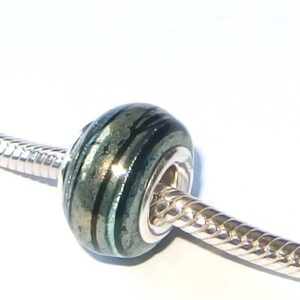 Aqua Glitter Murano Bead