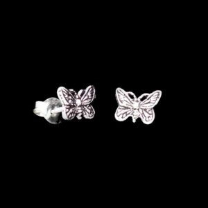 Engraved Butterfly Stud