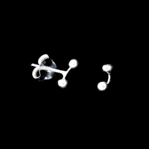 Double Silver Ball Stud Earrings